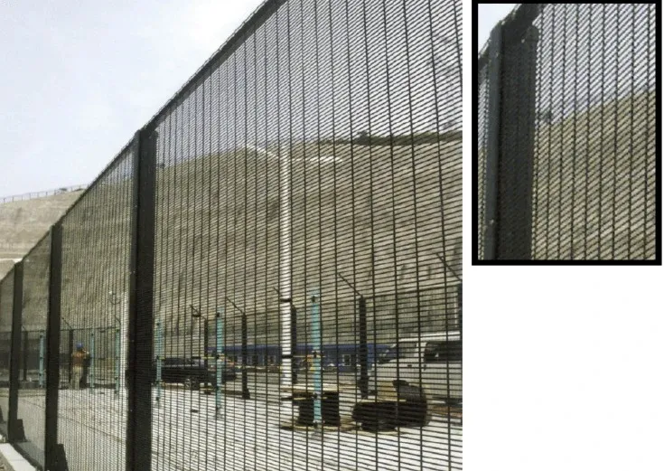 Anti-climb security fence with specialized design preventing unauthorized scaling