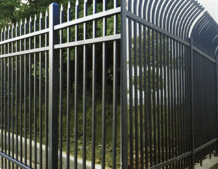Railing security fence combining aesthetic design with safety for commercial spaces